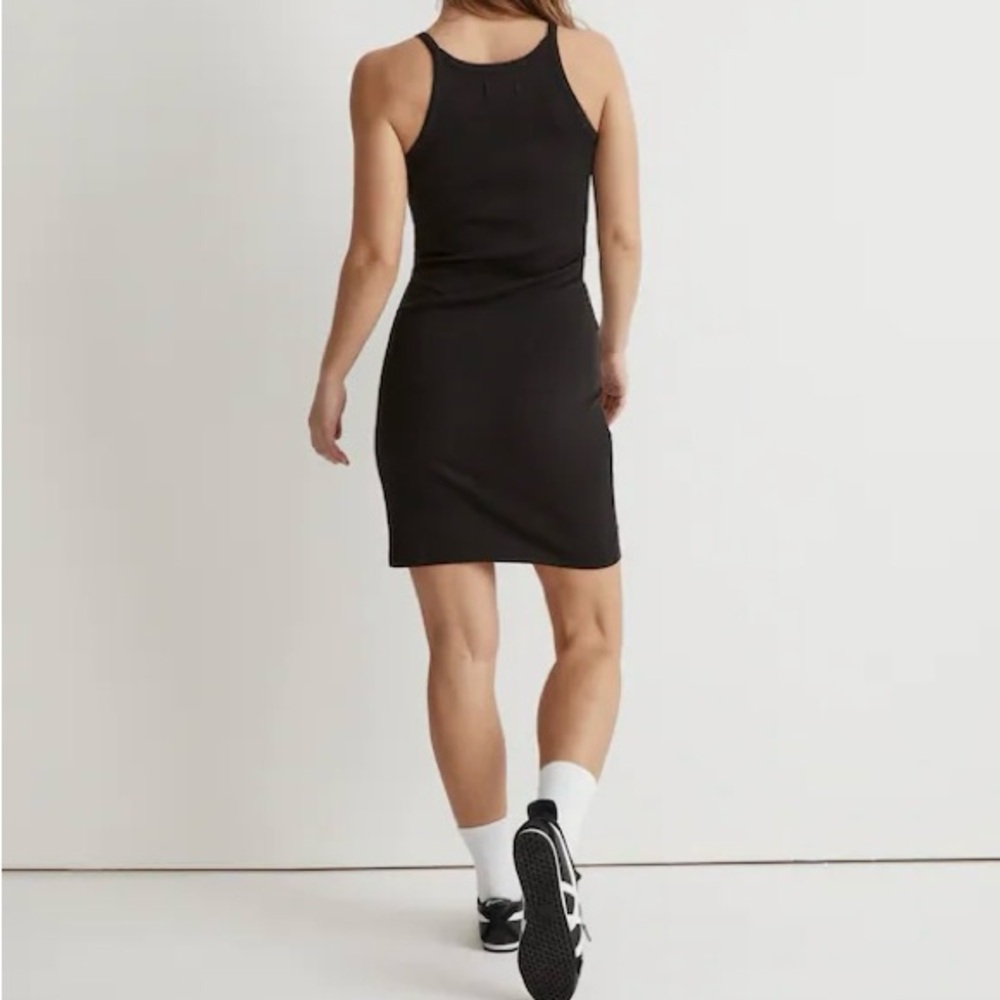 Madewell Supima Rib Black Racerback Mini Dress - Picture 2 of 7